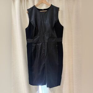 Spanx black Leather-like shift Dress